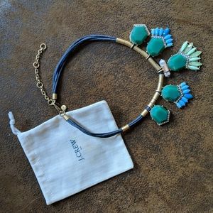 J. Crew Turquoise and Green Chunky Statement Necklace